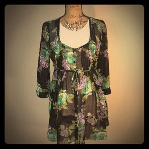 Floral Tunic with Ties